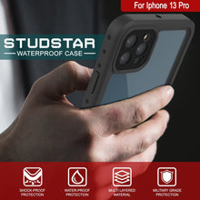 Load image into Gallery viewer, iPhone 13 Pro Waterproof IP68 Case, Punkcase [Clear] [StudStar Series] [Slim Fit] [Dirtproof] (Color in image: Red)
