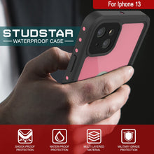 Cargar imagen en el visor de la galería, iPhone 13 Waterproof IP68 Case, Punkcase [Pink] [StudStar Series] [Slim Fit] [Dirtproof] (Color in image: Black)
