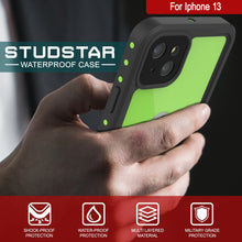 Cargar imagen en el visor de la galería, iPhone 13 Waterproof IP68 Case, Punkcase [Light green] [StudStar Series] [Slim Fit] [Dirtproof] (Color in image: Pink)
