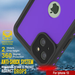 iPhone 13 Waterproof IP68 Case, Punkcase [Purple] [StudStar Series] [Slim Fit] [Dirtproof] (Color in image: Clear)