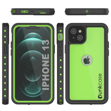 Cargar imagen en el visor de la galería, iPhone 13 Waterproof IP68 Case, Punkcase [Light green] [StudStar Series] [Slim Fit] [Dirtproof] (Color in image: Black)
