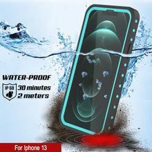 Load image into Gallery viewer, iPhone 13 Waterproof IP68 Case, Punkcase [Teal] [StudStar Series] [Slim Fit] (Color in image: Black)
