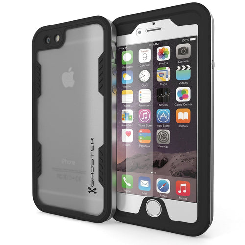 iPhone 6/6S Waterproof Case, Ghostek Atomic 2.0 SILVER W/ Attached Screen Protector | Slim Fit (Color in image: silver)