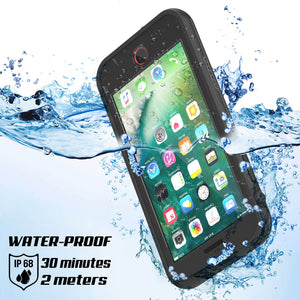 iPhone 7+ Plus Waterproof Case, Punkcase SpikeStar Black Series | Thin Fit 6.6ft Underwater IP68 (Color in image: red)