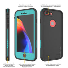 Cargar imagen en el visor de la galería, iPhone 8+ Plus Waterproof Case, Punkcase SpikeStar Teal Series | Thin Fit 6.6ft Underwater IP68 (Color in image: light blue)
