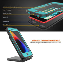 Cargar imagen en el visor de la galería, iPhone 8+ Plus Waterproof Case, Punkcase SpikeStar Teal Series | Thin Fit 6.6ft Underwater IP68 (Color in image: pink)
