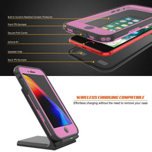 Load image into Gallery viewer, iPhone 8+ Plus Waterproof Case, Punkcase SpikeStar Pink Series | Thin Fit 6.6ft Underwater IP68 (Color in image: red)
