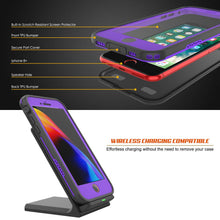 Cargar imagen en el visor de la galería, iPhone 8+ Plus Waterproof Case, Punkcase SpikeStar Purple Series | Thin Fit 6.6ft Underwater IP68 (Color in image: pink)
