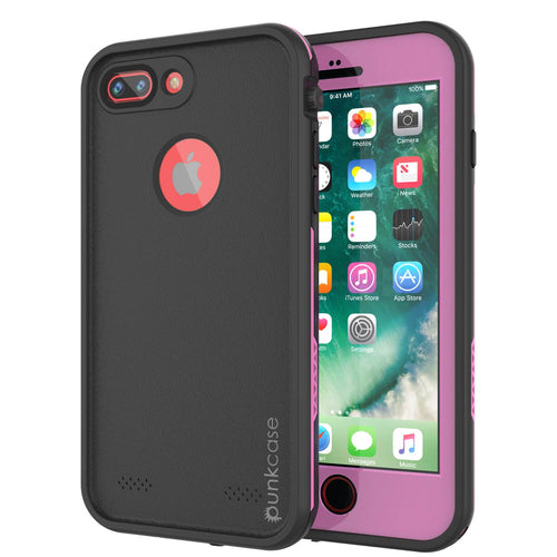 iPhone 8+ Plus Waterproof Case, Punkcase SpikeStar Pink Series | Thin Fit 6.6ft Underwater IP68 (Color in image: pink)