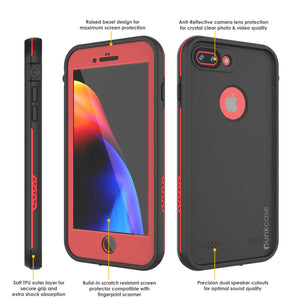 iPhone 8+ Plus Waterproof Case, Punkcase SpikeStar Red Series | Thin Fit 6.6ft Underwater IP68 (Color in image: light blue)