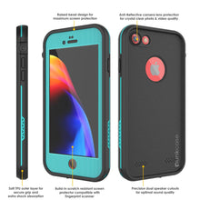 Cargar imagen en el visor de la galería, iPhone 8 Waterproof Case, Punkcase SpikeStar Teal Series | Thin Fit 6.6ft Underwater IP68 (Color in image: light blue)
