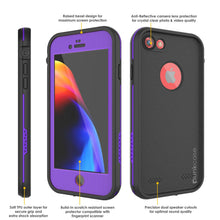 Cargar imagen en el visor de la galería, iPhone 8 Waterproof Case, Punkcase SpikeStar Purple Series | Thin Fit 6.6ft Underwater IP68 (Color in image: light blue)
