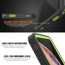 Cargar imagen en el visor de la galería, iPhone XR Waterproof Case, Punkcase [Extreme Series] Armor Cover W/ Built In Screen Protector [Light Green] (Color in image: Black)
