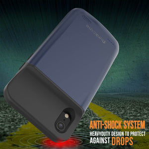 iPhone 11 Battery Case, PunkJuice 5000mAH Fast Charging Power Bank W/ Screen Protector | [Blue] (Color in image: black)