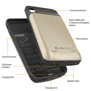 iPhone 11 Battery Case, PunkJuice 5000mAH Fast Charging Power Bank W/ Screen Protector | [Gold] (Color in image: rose-gold)