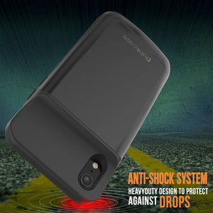 iPhone 11 Battery Case, PunkJuice 5000mAH Fast Charging Power Bank W/ Screen Protector | [Black] (Color in image: blue)