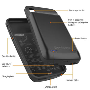iPhone 11 Battery Case, PunkJuice 5000mAH Fast Charging Power Bank W/ Screen Protector | [Black] (Color in image: rose-gold)
