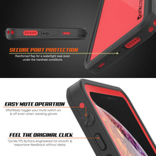 Cargar imagen en el visor de la galería, iPhone XR Waterproof IP68 Case, Punkcase [Red] [StudStar Series] [Slim Fit] (Color in image: black)
