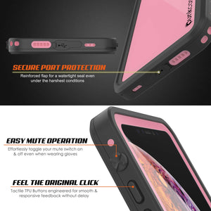 iPhone XR Waterproof IP68 Case, Punkcase [Pink] [StudStar Series] [Slim Fit] [Dirtproof] (Color in image: red)