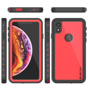 iPhone XR Waterproof IP68 Case, Punkcase [Red] [StudStar Series] [Slim Fit] (Color in image: light blue)
