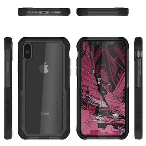 iPhone Xs Max Case, Ghostek Cloak 4 Series for iPhone Xs Max / iPhone Pro Case | BLACK (Color in image: Red-Clear)