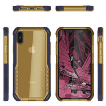 Load image into Gallery viewer, iPhone Xs Max Case, Ghostek Cloak 4 Series  for iPhone Xs Max / iPhone Pro Case | BLUE-GOLD (Color in image: Red-Clear)
