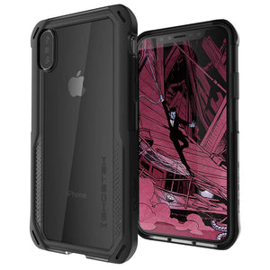 iPhone Xs Case, Ghostek Cloak 4 Series for iPhone Xs / iPhone Pro Case | BLACK (Color in image: Red-Clear)