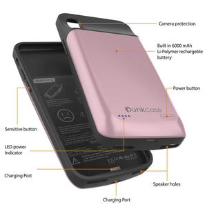 iphone XS Max Battery Case, PunkJuice 5000mAH Fast Charging Power Bank W/ Screen Protector | [Rose-Gold] (Color in image: black)