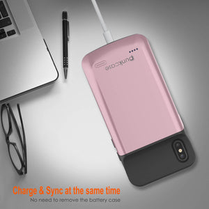 iphone XS Max Battery Case, PunkJuice 5000mAH Fast Charging Power Bank W/ Screen Protector | [Rose-Gold] 