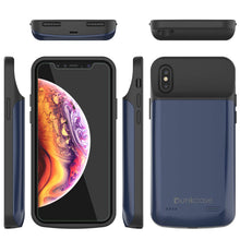 Cargar imagen en el visor de la galería, iphone XS Max Battery Case, PunkJuice 5000mAH Fast Charging Power Bank W/ Screen Protector | [Blue] 
