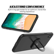 Load image into Gallery viewer, iPhone XS Max Case, Punkcase Magnetix Protective TPU Cover W/ Kickstand, Tempered Glass Screen Protector [Black] (Color in image: blue)
