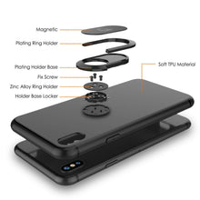 Load image into Gallery viewer, iPhone XS Max Case, Punkcase Magnetix Protective TPU Cover W/ Kickstand, Tempered Glass Screen Protector [Black] 
