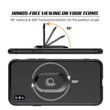Load image into Gallery viewer, iPhone XS Max Case, Punkcase Magnetix Protective TPU Cover W/ Kickstand, Tempered Glass Screen Protector [Black] 

