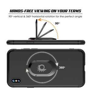 iPhone XS Max Case, Punkcase Magnetix Protective TPU Cover W/ Kickstand, Tempered Glass Screen Protector [Black] 