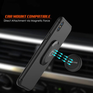 iPhone XS Max Case, Punkcase Magnetix Protective TPU Cover W/ Kickstand, Tempered Glass Screen Protector [Black] 