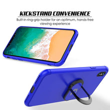 Load image into Gallery viewer, iPhone XS Max Case, Punkcase Magnetix Protective TPU Cover W/ Kickstand, Tempered Glass Screen Protector [Blue] (Color in image: red)

