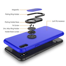 Load image into Gallery viewer, iPhone XS Max Case, Punkcase Magnetix Protective TPU Cover W/ Kickstand, Tempered Glass Screen Protector [Blue] 

