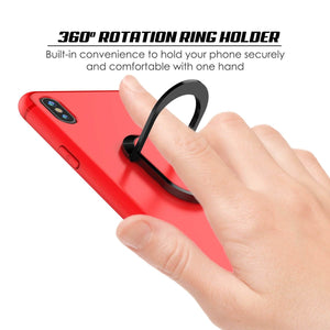 iPhone XS Max Case, Punkcase Magnetix Protective TPU Cover W/ Kickstand, Tempered Glass Screen Protector [Red] (Color in image: pink)