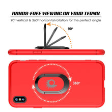 Load image into Gallery viewer, iPhone XS Max Case, Punkcase Magnetix Protective TPU Cover W/ Kickstand, Tempered Glass Screen Protector [Red] 
