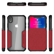 Cargar imagen en el visor de la galería, iPhone Xr Case, Ghostek Exec 3 Series for iPhone Xr / iPhone Pro Protective Wallet Case [RED] (Color in image: Gray)
