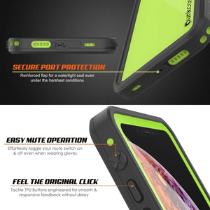 iPhone XS Max Waterproof IP68 Case, Punkcase [Light green] [StudStar Series] [Slim Fit] [Dirtproof] (Color in image: white)