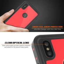Cargar imagen en el visor de la galería, iPhone XS Max Waterproof IP68 Case, Punkcase [Red] [StudStar Series] [Slim Fit] [Dirtproof] (Color in image: black)
