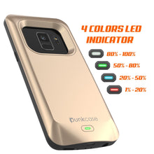 Load image into Gallery viewer, Galaxy S9 Battery Case, PunkJuice 5000mAH Fast Charging Power Bank W/ Screen Protector | Integrated USB Port | IntelSwitch | Slim, Secure and Reliable | Suitable for Samsung Galaxy S9 [Gold] 
