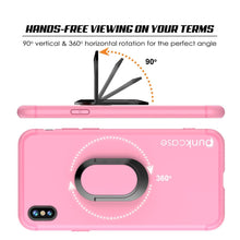 Cargar imagen en el visor de la galería, iPhone X Case, Punkcase Magnetix Protective TPU Cover W/ Kickstand, Tempered Glass Screen Protector [Pink] 
