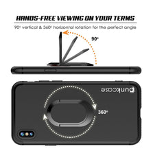 Cargar imagen en el visor de la galería, iPhone X Case, Punkcase Magnetix Protective TPU Cover W/ Kickstand, Tempered Glass Screen Protector [Black] 
