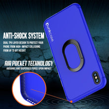Cargar imagen en el visor de la galería, iPhone X Case, Punkcase Magnetix Protective TPU Cover W/ Kickstand, Tempered Glass Screen Protector [Blue] 
