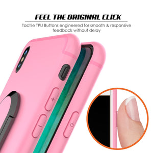 iPhone X Case, Punkcase Magnetix Protective TPU Cover W/ Kickstand, Tempered Glass Screen Protector [Pink] 