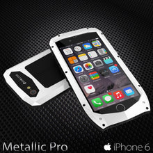 Cargar imagen en el visor de la galería, iPhone 6s/6 Case, Punkcase Metallic PRO White Series Cover W/ Attached Screen Protector | Touch-ID (Color in image: Black)
