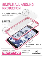Cargar imagen en el visor de la galería, Moto G4 Case, Ghostek Covert Peach Series | Clear TPU | Explosion-Proof Screen Protector |Ultra Fit (Color in image: Clear)
