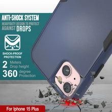 Load image into Gallery viewer, Punkcase para iPhone 15 Plus Cinco de clip de cinturón multicapa Case [Serie de clientes] [Navy Black]
